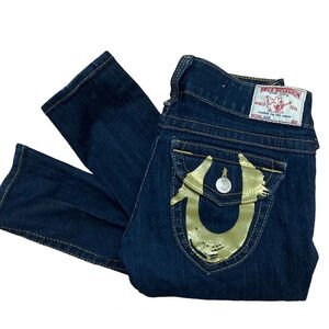 True Religion Signature Gold Logo Skinny Jean  Sz: 26